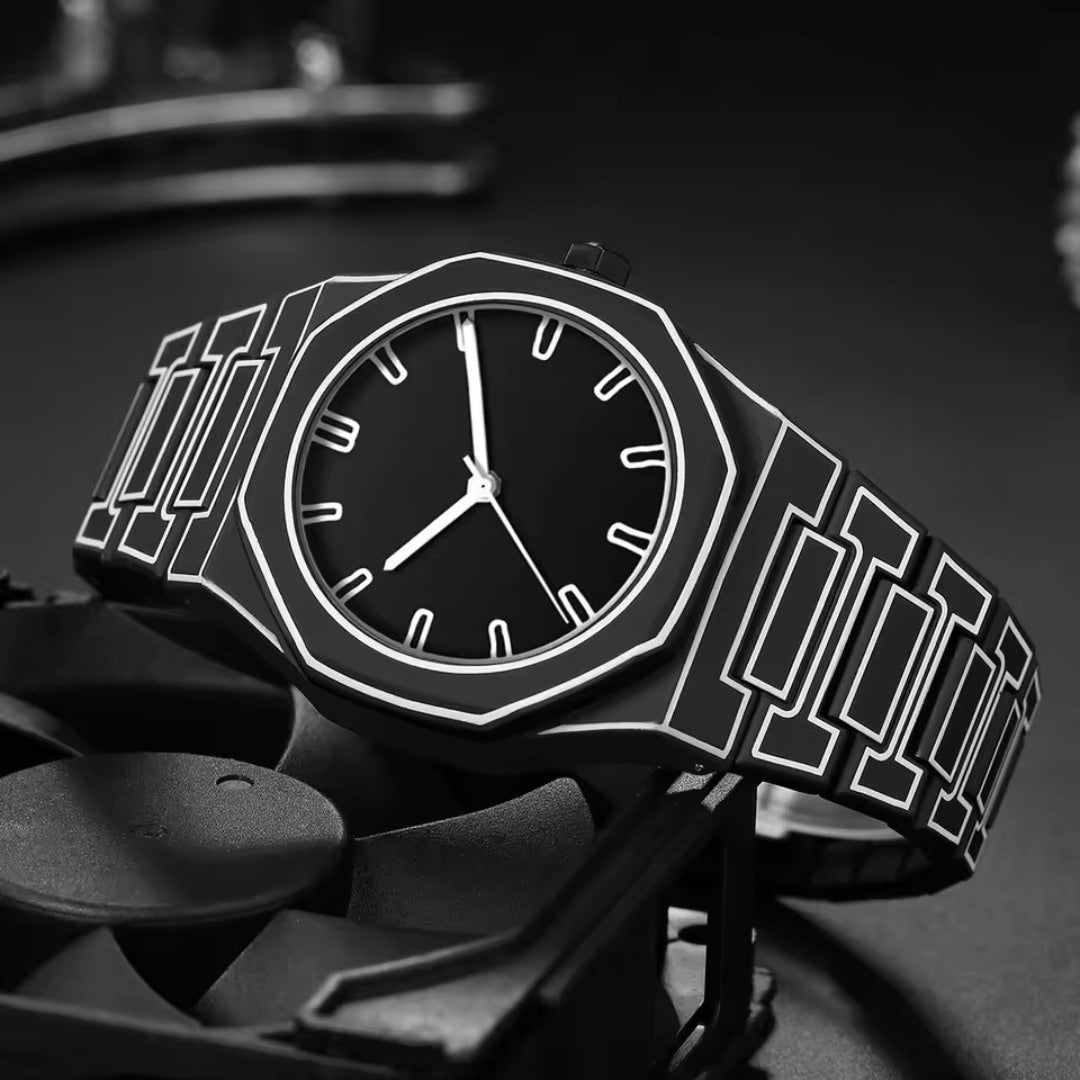 3D Outline Watch with Silicone Strap and Water Resistance