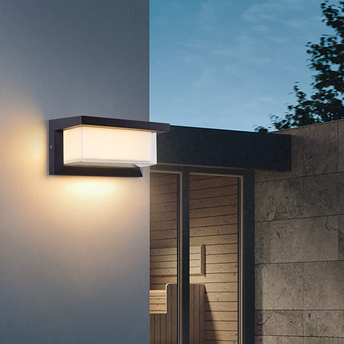BowLift | Modern Minimalist Solar Rectangle PC LED Outdoor Wall Light Lamp For Outdoor Patio