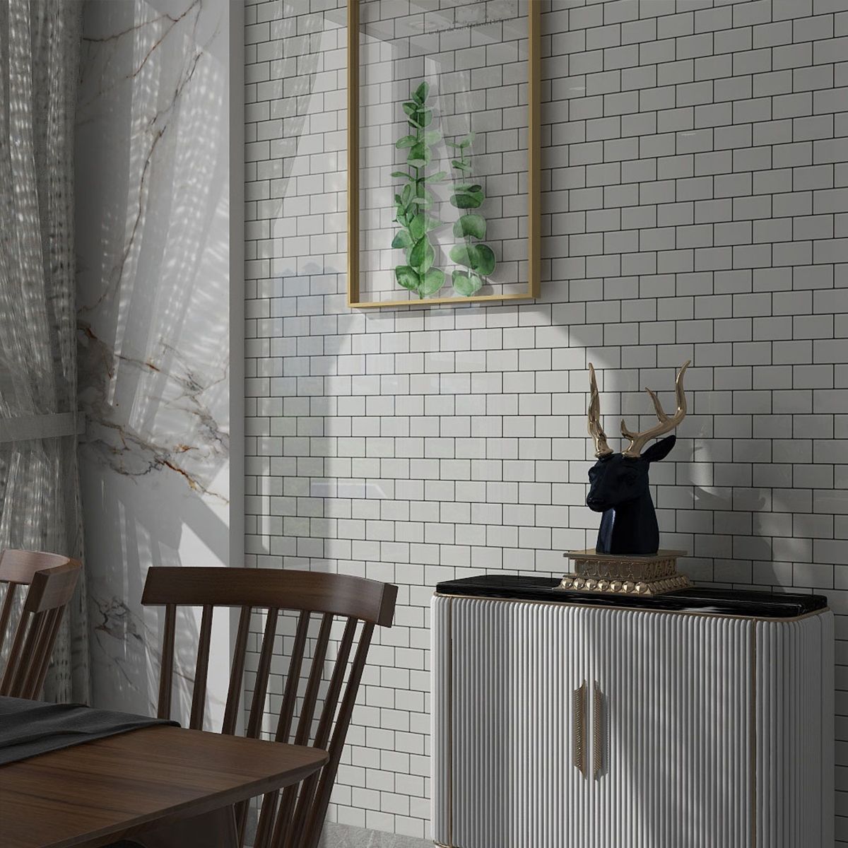 BowLift | White subway tile Waterproof PVC Peel & Stick tile for backsplash wall
