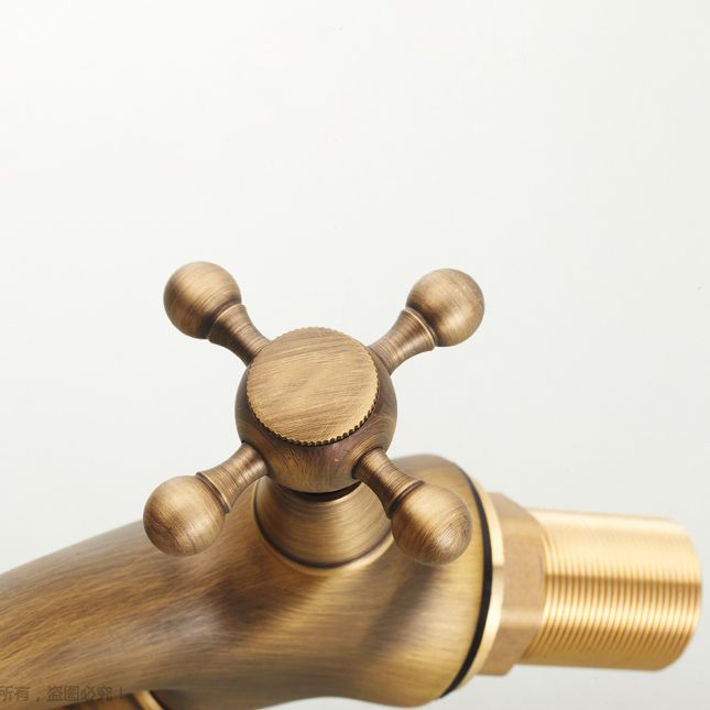 BowLift | Vintage Widespread Bathroom Faucet Industrial Cross Handles Basin Faucet