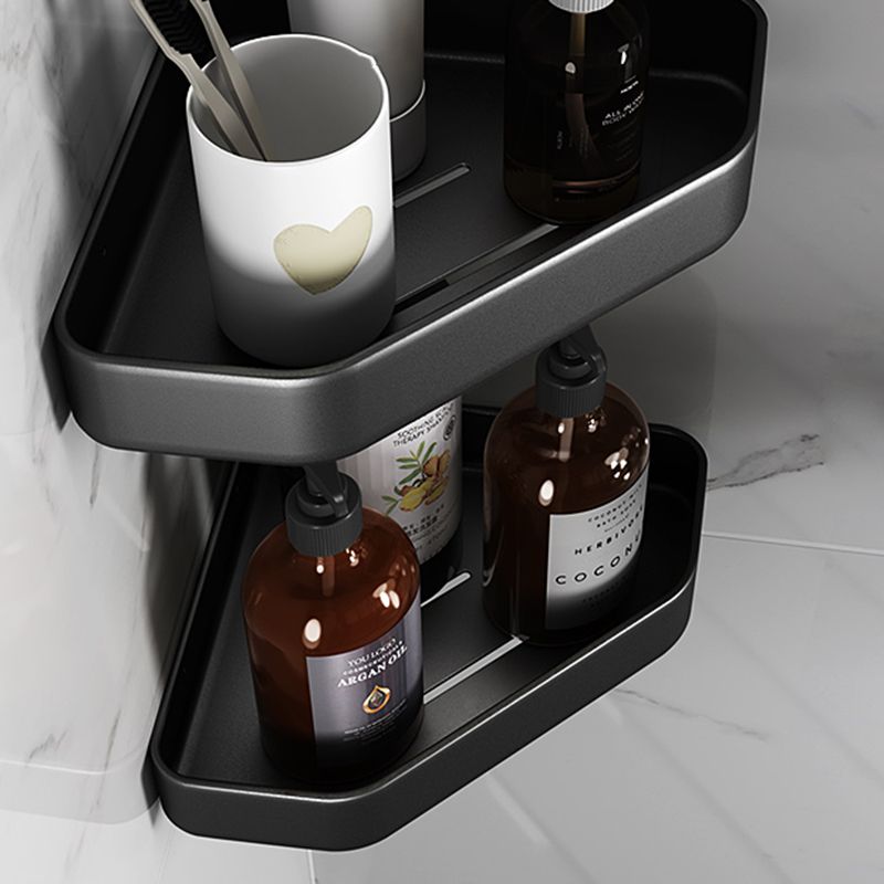 BowLift | Matt black bathroom accessories set Modern anti-rust 1/2/3-piece bathroom shelf
