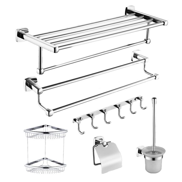 BowLift | Polished Chrome Modernism Bathroom Accessory Set Bath Shelf / Towel Bar / Bathrobe Hook Included
