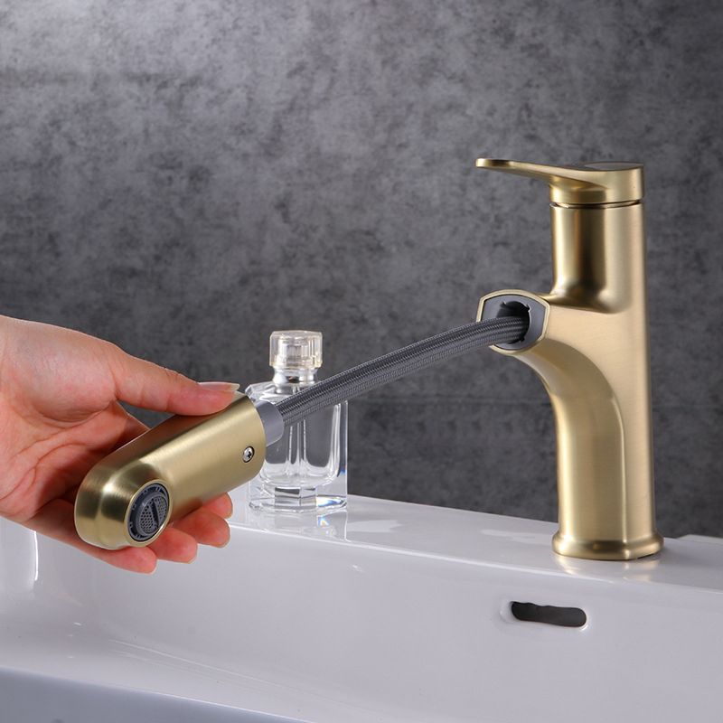 BowLift | Contemporary Basin Faucet Copper Pure Color Single Lever Retractable Basin Faucet