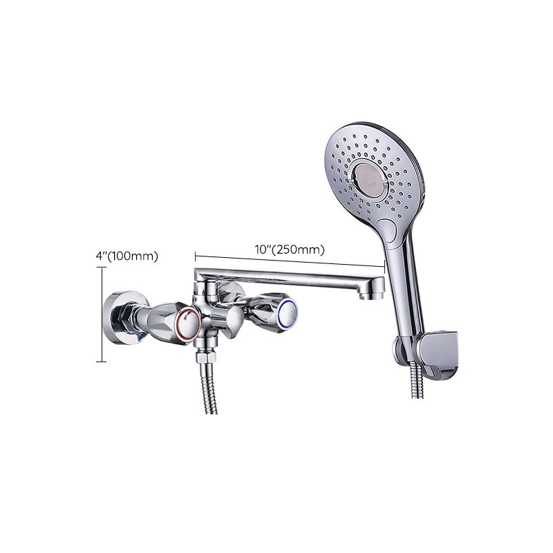 BowLift | Contemporary Bathtub Faucet Trim Chrome Wall-Mounted Swivel Spout with Hand Shower