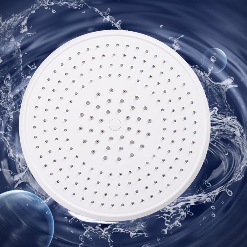 BowLift | White Metal Shower Head Combination Modern Round Fixed Shower Head for the Bathroom