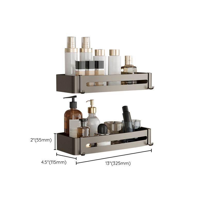 BowLift | Contemporary Aluminum Bathroom Accessory Set Gray Bath Shelf