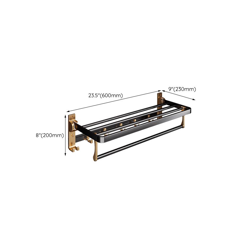 BowLift | Black and Brass Bathroom Hardware Set Modern Stainless Steel Bathroom Shelf/Towel Holder/Paper Holder