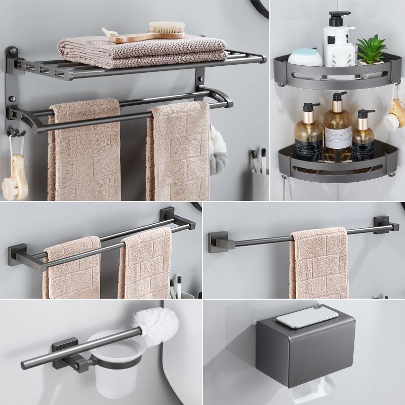 BowLift | Contemporary bathroom accessories single piece or in a set made of gray metal