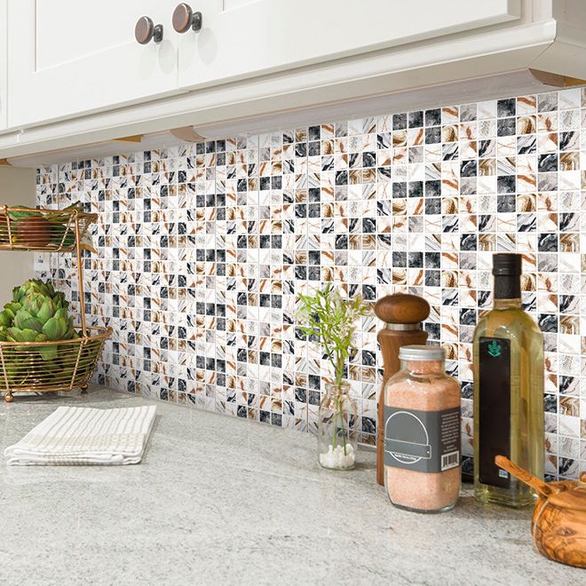 BowLift | Peel & Stick Mosaic Tile Plastic Square Stain-Resistant Peel and Stick Tiles for Shower