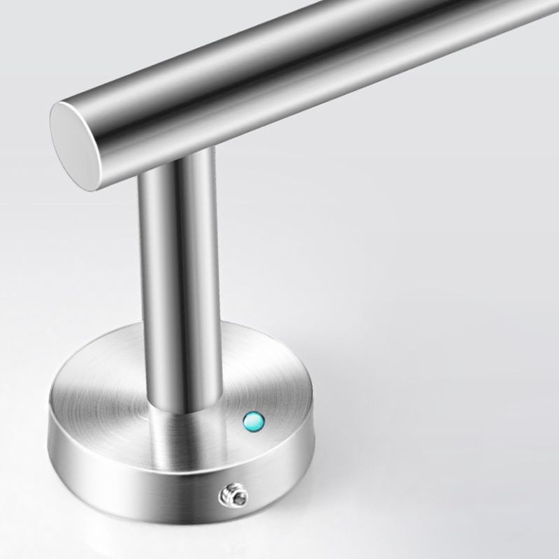 BowLift | Modern Bathroom Hardware Set in Stainless Steel Brushed Chrome Towel Bar/Ring & Bathrobe Hook