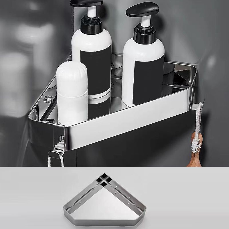 BowLift | 2-piece stainless steel bathroom accessory set 30 cm W triangular bathroom shelf