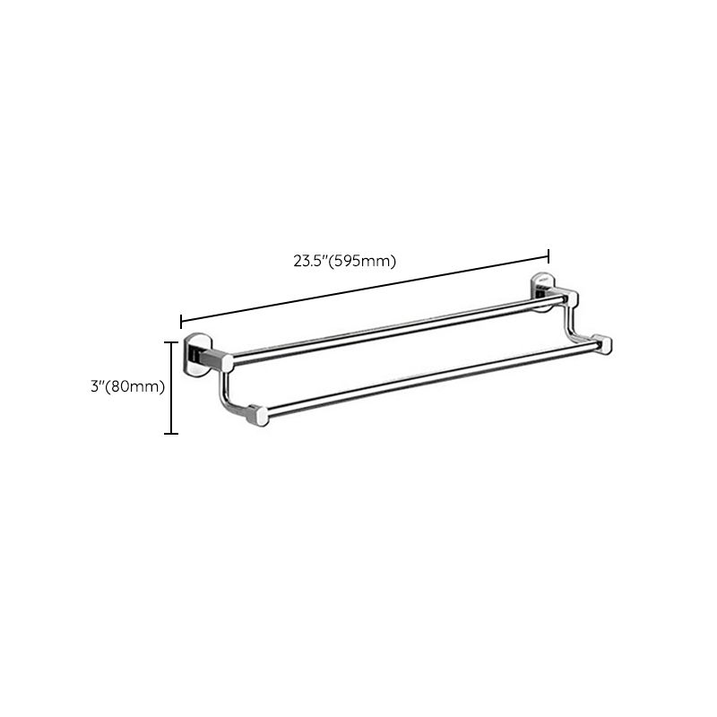 BowLift | Polished Chrome Modern Bathroom Accessory Set Silver Towel Holder/Bath Shelf
