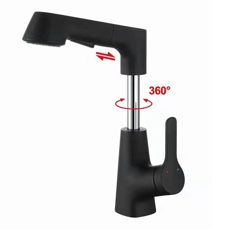 BowLift | Centered Sink Faucet Contemporary Pull-Out Faucet with Single Handle Operation