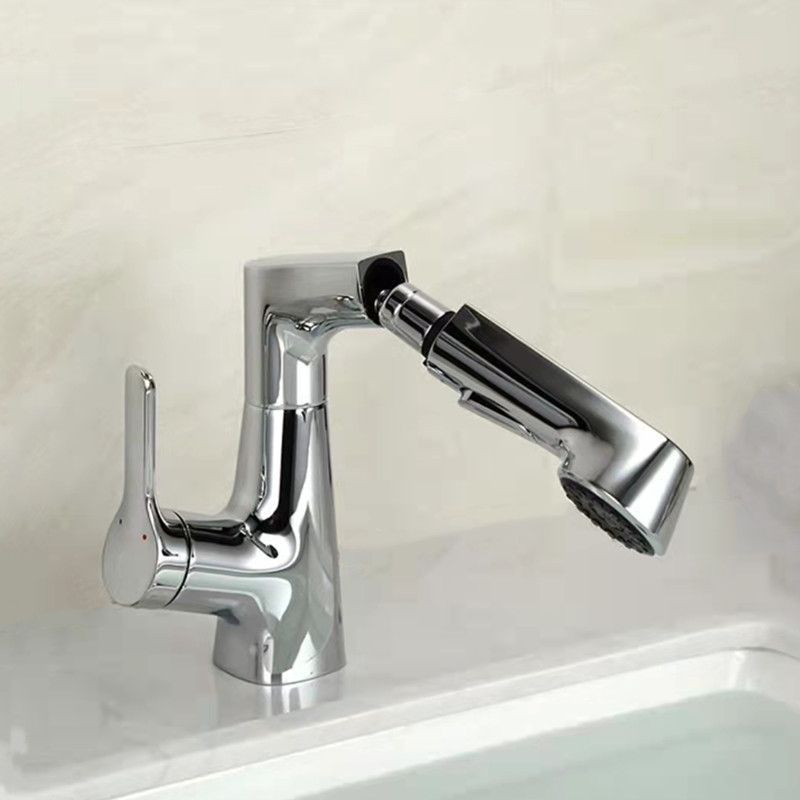 BowLift | Centered Sink Faucet Contemporary Pull-Out Faucet with Single Handle Operation