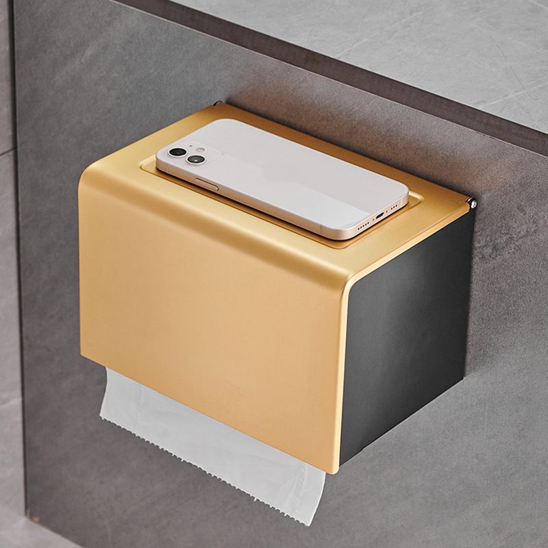 BowLift | Contemporary Bath Accessories Set Black & Golden Bath Shelf/Towel Bar