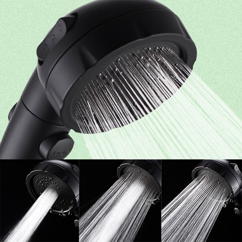 BowLift | Contemporary Shower Head Round Handheld Shower Head Combination in Black