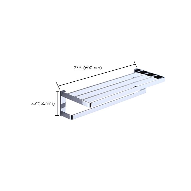 BowLift | Chrome brass modern bathroom accessory set with towel bar/ ring/ paper holder & bathrobe hook