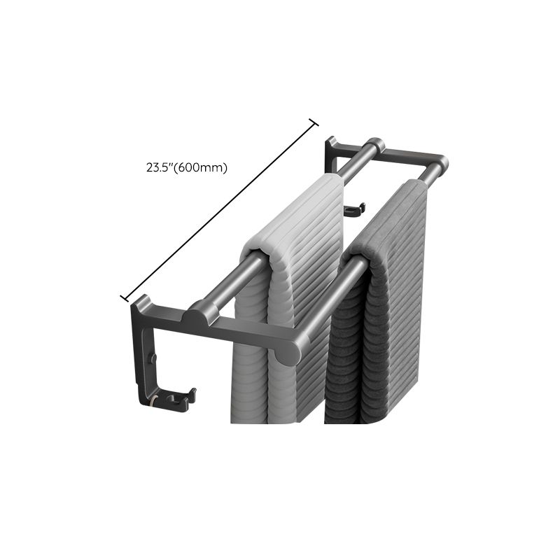 BowLift | Contemporary Bathroom Accessory Set Gray Aluminum Bathroom Shelf/Towel Rack/Bathtub Hook