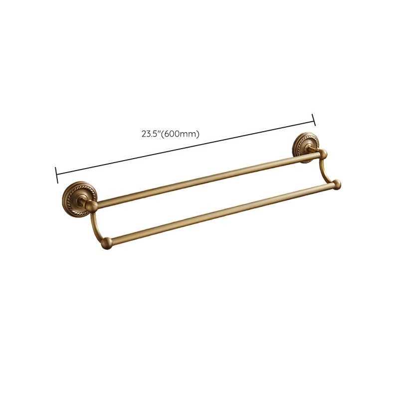 BowLift | Worn Brass Traditional Bathroom Set with Bath Shelf/Paper Holder & Towel Bar