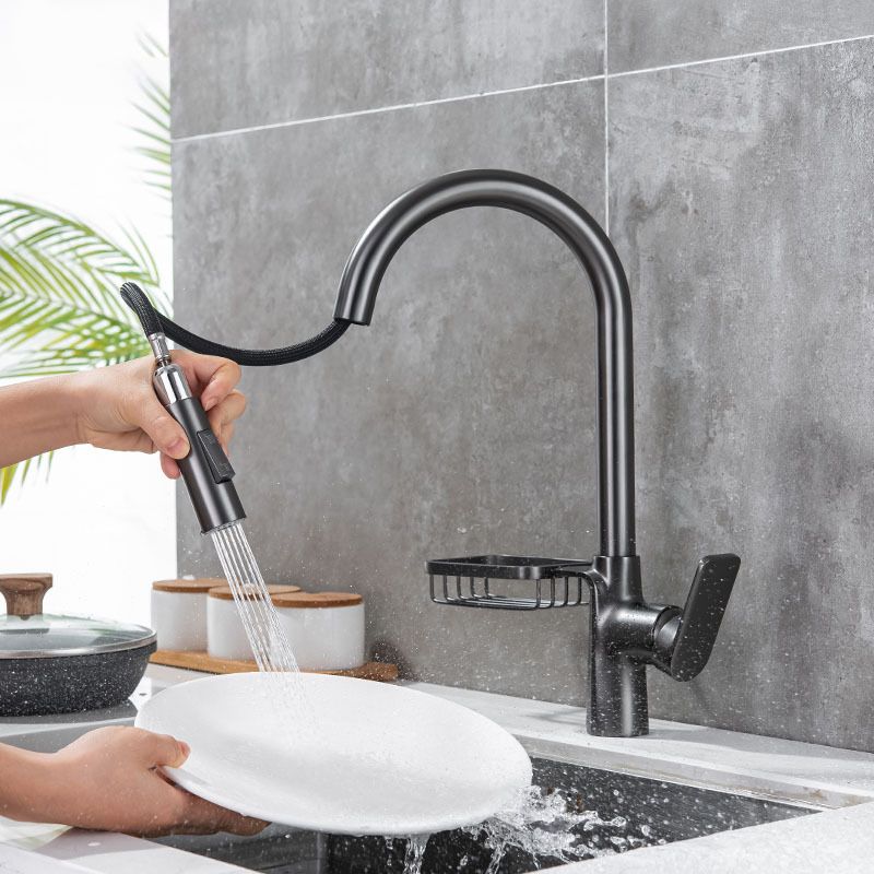BowLift | Goose Neck Kitchen Sink Faucet Three-Way with Pull-Down Spray Head