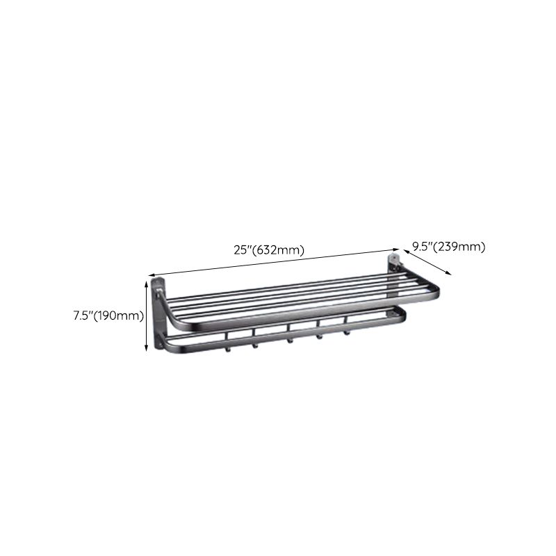 BowLift | Contemporary bathroom accessory set made of aluminum with towel holder/bath shelf