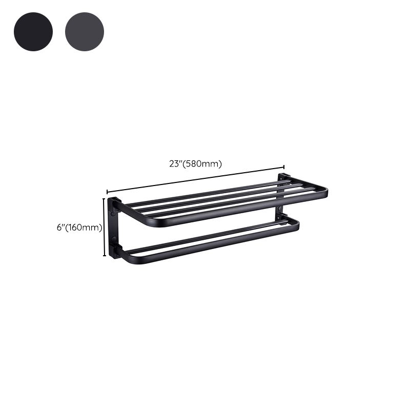 BowLift | Modern Bathroom Accessory Set Matte Black/Grey Bathroom Shelf/Towel Holder & Paper Holder