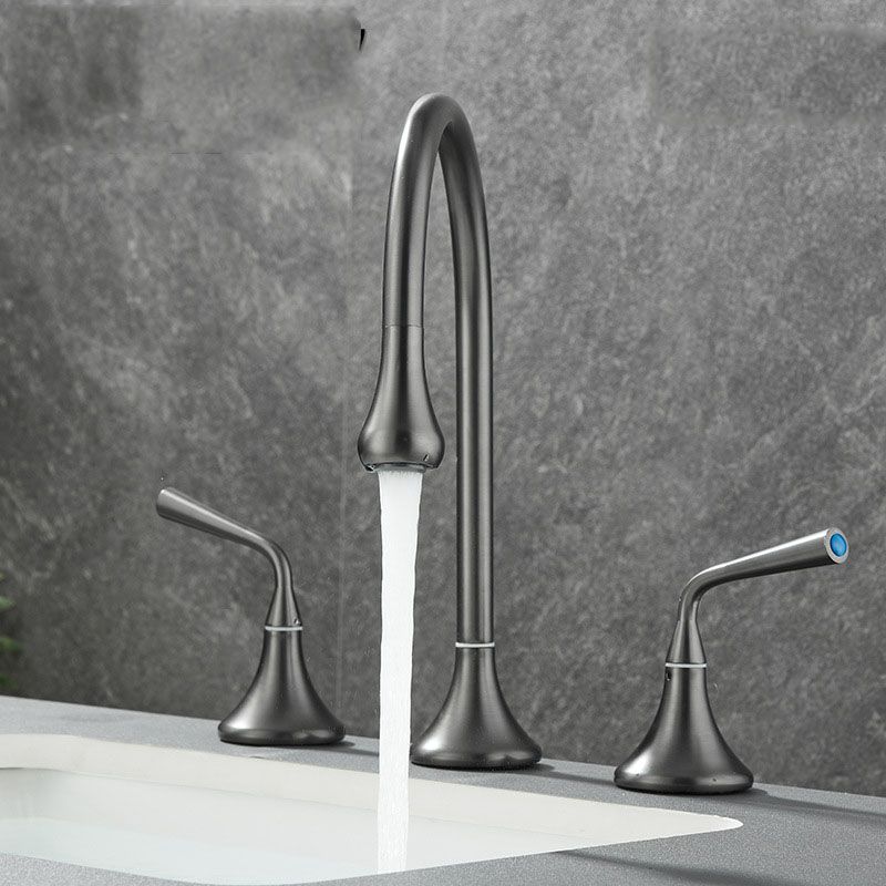 BowLift | Double Handle Tub Spout Deck Mounted High Arc Brass Modern Roman Tub Spout