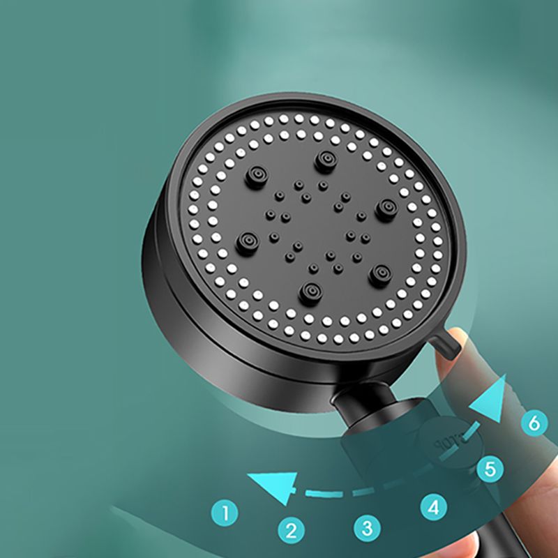 BowLift | Modern 6 Setting Shower Head Adjustable Spray Pattern Matt Black Round Shower Head