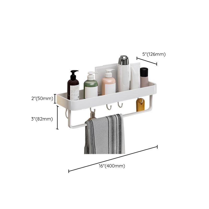 BowLift | Contemporary Bathroom Accessory Set Metal Bath Shelf in White