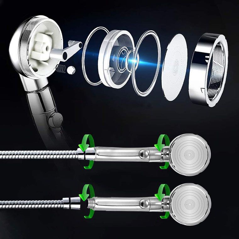 BowLift | Contemporary Hand Shower Head Silver 3-Spray Pattern Wall Mounted Shower Head