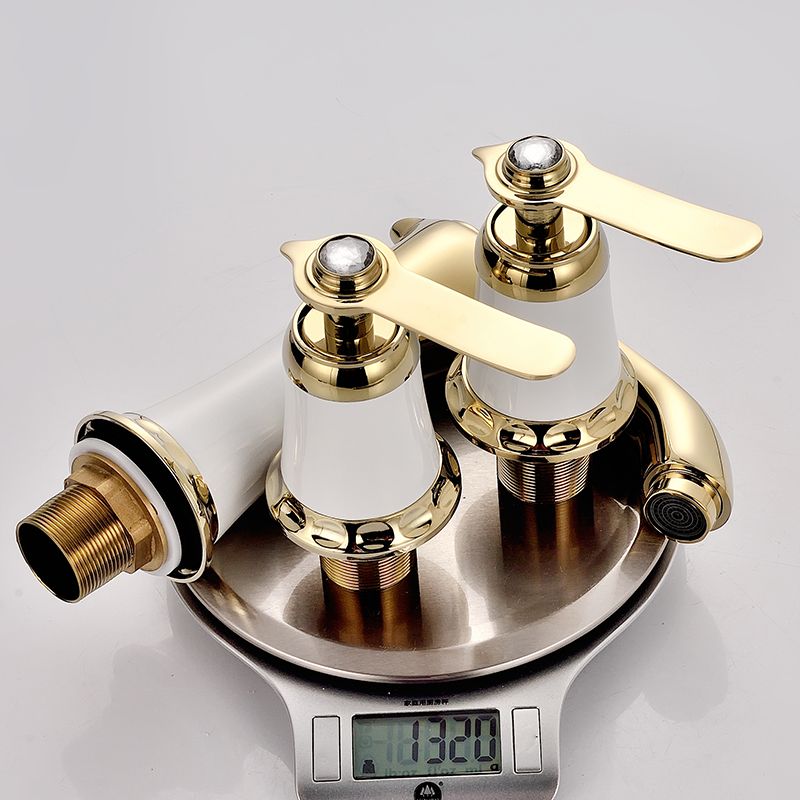 BowLift | Glam Bathtub Faucet Trim Deck Mounted Lever Handle Swivel Spout Bathtub Faucet