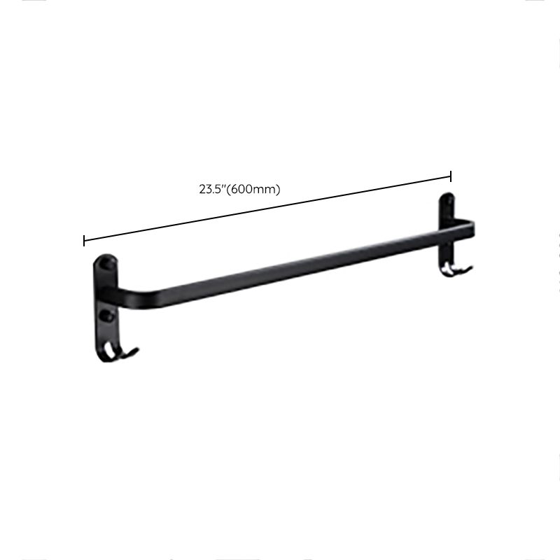 BowLift | Contemporary Bathroom Accessory Set Black Surface Bathrobe Hook/Towel Ring Bar