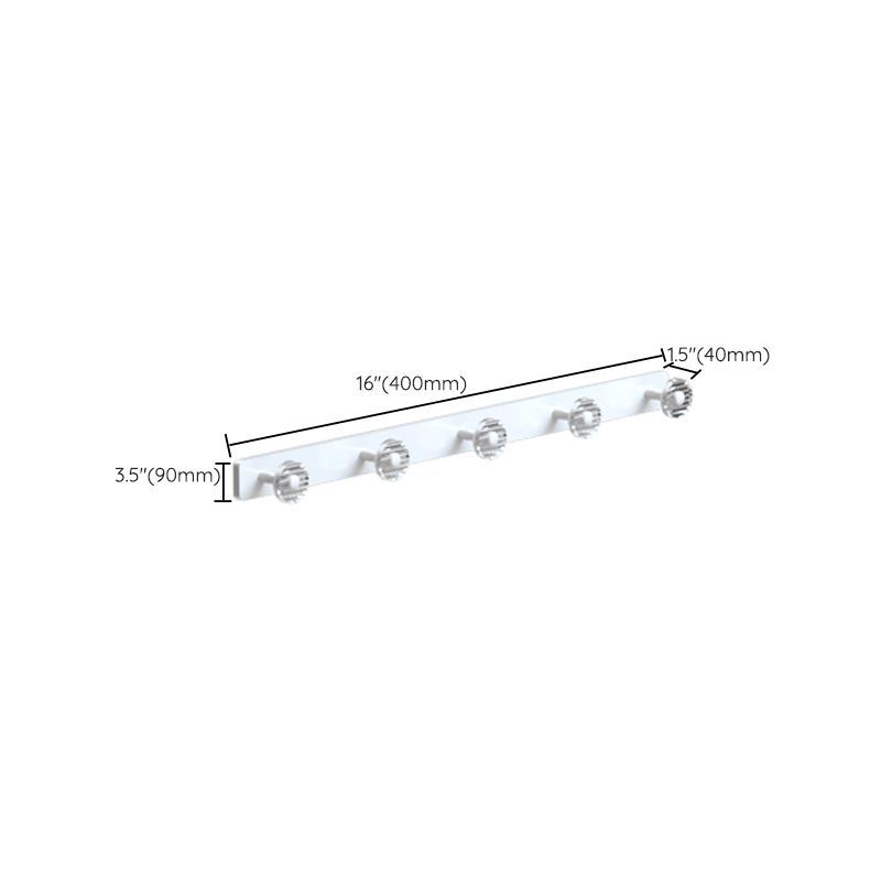 BowLift | White Bathroom Accessory Set Metal & Acrylic Bathroom Set with Bath Shelf/Towel Hook