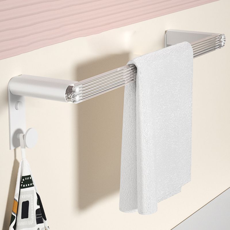 BowLift | White Bathroom Accessory Set Metal & Acrylic Bathroom Set with Bath Shelf/Towel Hook