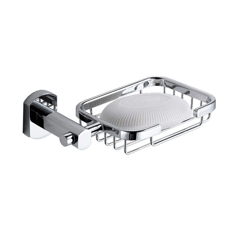 BowLift | Polished Chrome Modern Bathroom Accessory Set Silver Towel Holder/Bath Shelf