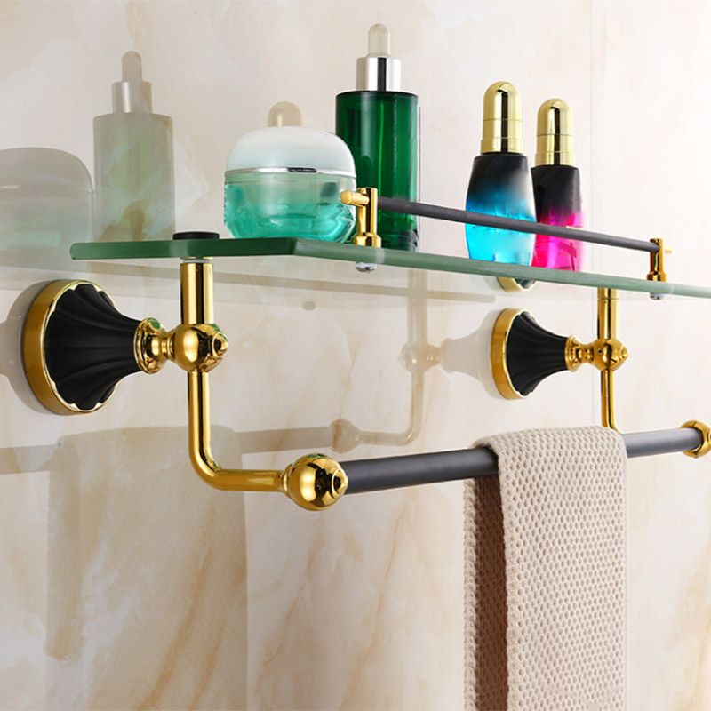 BowLift | Traditional Bathroom Accessories Set Towel Bar Bathroom Shelf Black Bathroom Accessories Set