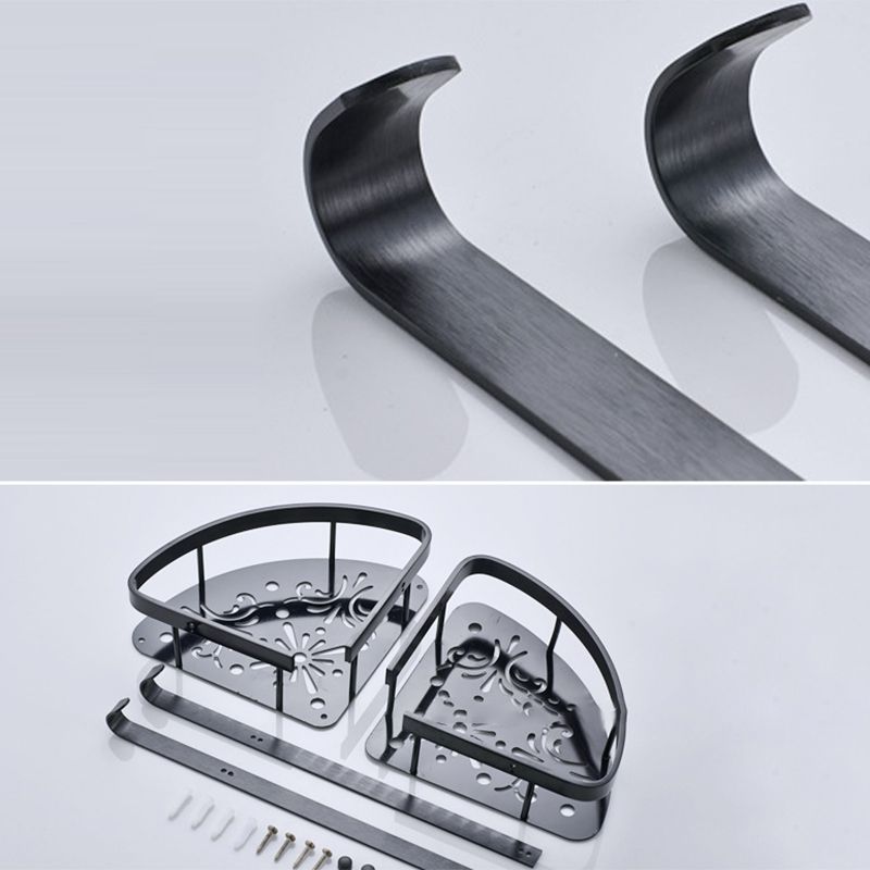 BowLift | Contemporary 8-piece Bathroom Accessory Set Matte Black Bathroom Shelf/Paper Holder/Towel Hook