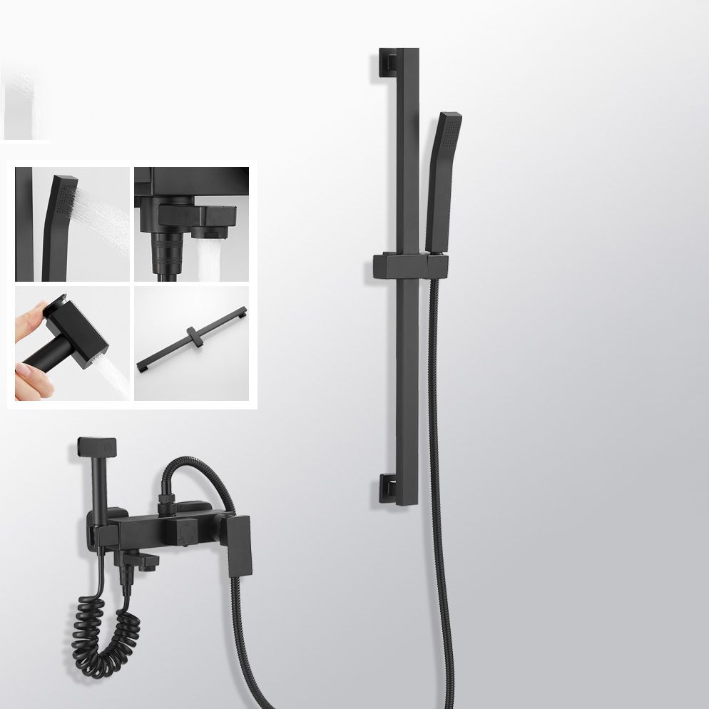 BowLift | Black Wall-Mounted Shower Head Combo Modern Metal Shower System