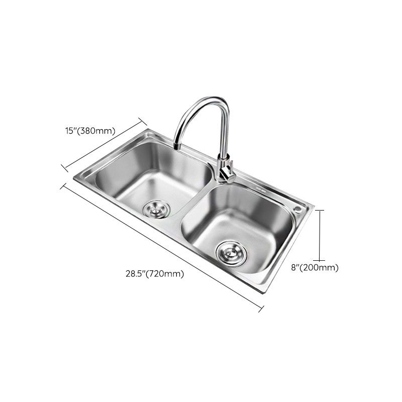 BowLift | Classic Style Kitchen Sink Stainless Steel Kitchen Sink with Drainage Hole Kit