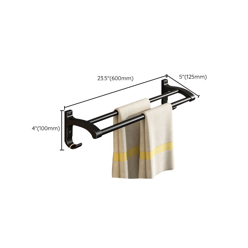 BowLift | Black Aluminum Bathroom Accessory Set Modern Bathroom Shelf / Towel Bar & Paper Holder
