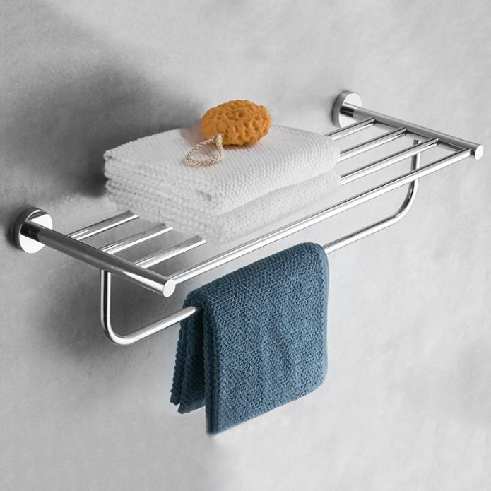 BowLift | Polished Chrome Modern Bathroom Accessories Set with Towel Bar/Paper Holder