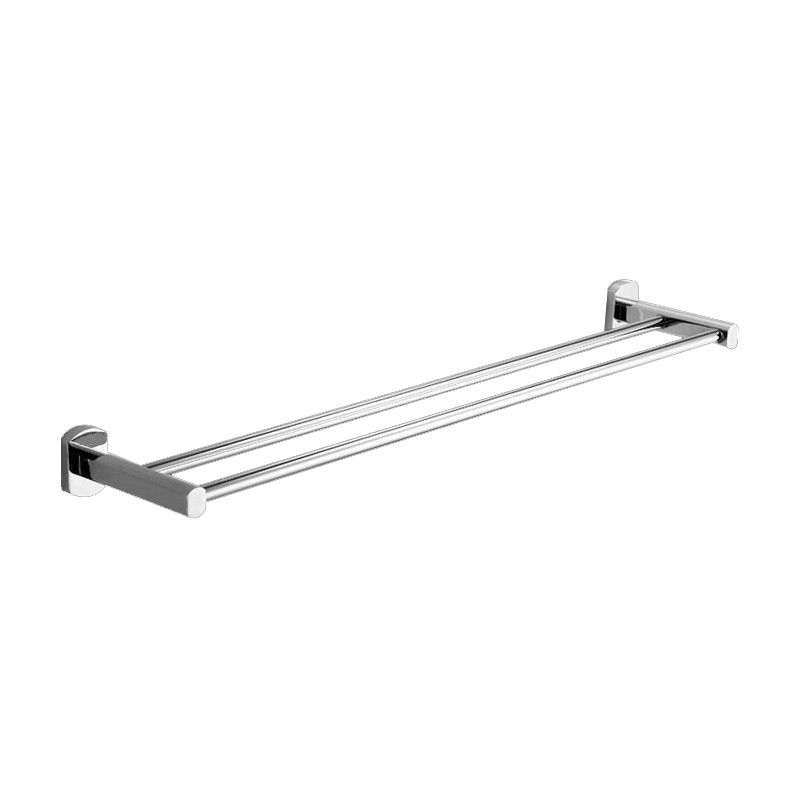 BowLift | Polished Chrome Modern Bathroom Accessory Set Silver Towel Holder/Bath Shelf