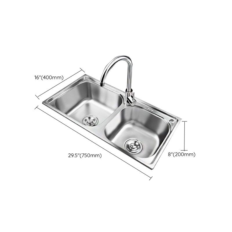 BowLift | Classic Style Kitchen Sink Stainless Steel Kitchen Sink with Drainage Hole Kit