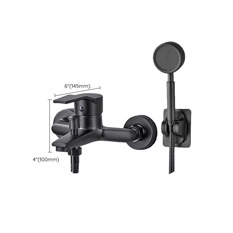 BowLift | Wall-mounted fixed bathtub faucet lever handle with hand shower