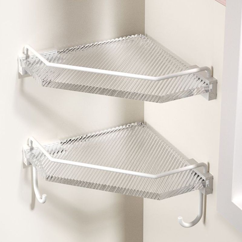 BowLift | White & clear acrylic bathroom accessory set with towel holder/paper holder/robe hooks