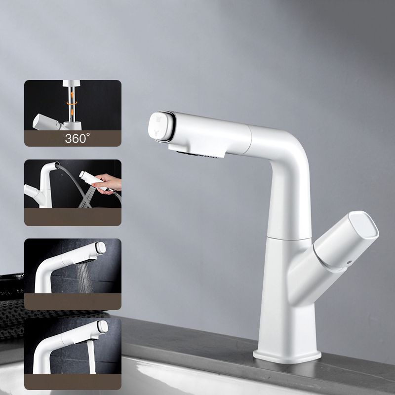 BowLift | Brass Contemporary Sink Faucet Pull-Out Round Bathroom Faucet