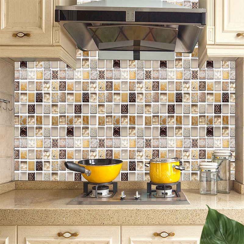 BowLift | Plastic Self-Adhesive Tiles Mosaic Tiles Grid Square Waterproof Self-Adhesive Tile Pack of 10