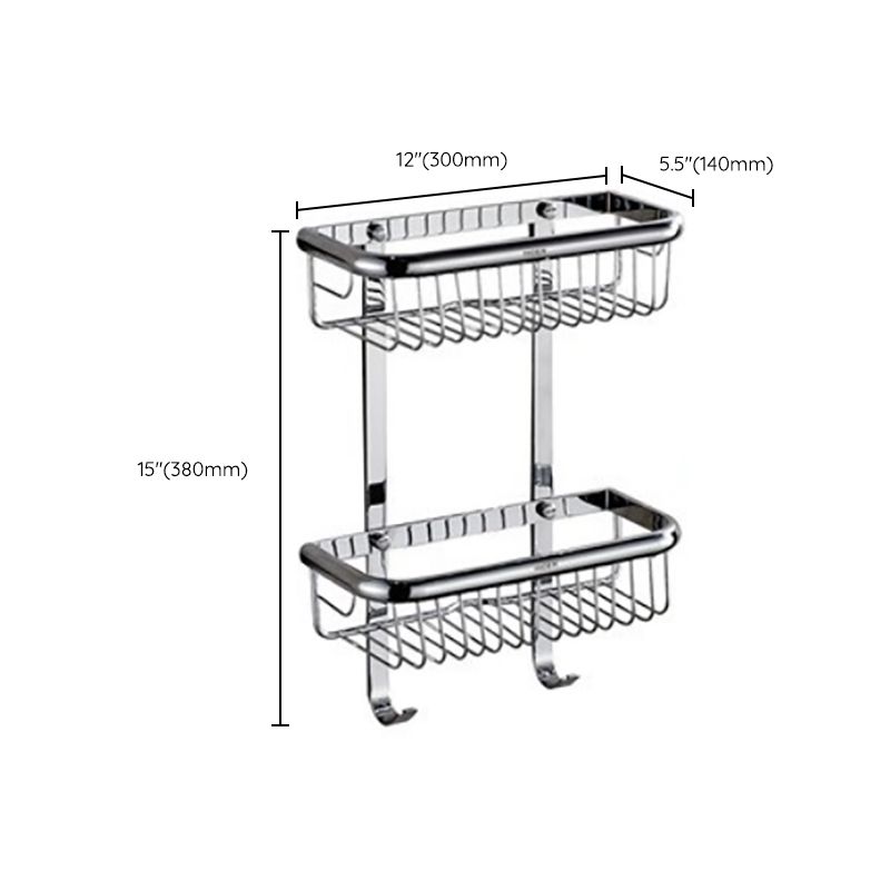 BowLift | Polished Chrome Modern Bathroom Accessory Set Silver Towel Holder/Bath Shelf
