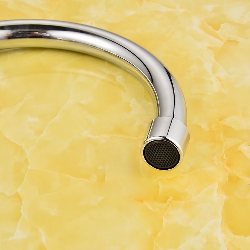 BowLift | Contemporary Widespread Bathroom Faucet Knob Handle Goose Neck Arc Solid Brass Faucet