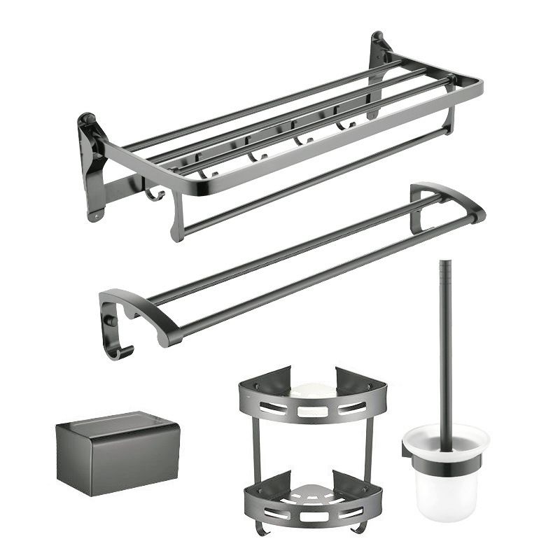 BowLift | Contemporary Metal 5-piece Bathroom Accessories Set with Bath Shelf